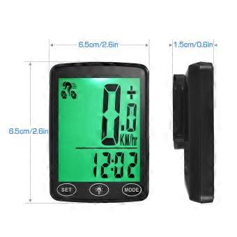 Waterproof Bike Computer with LED Backlight   Speedometer Odometer Calorie Counter and Temperature Display