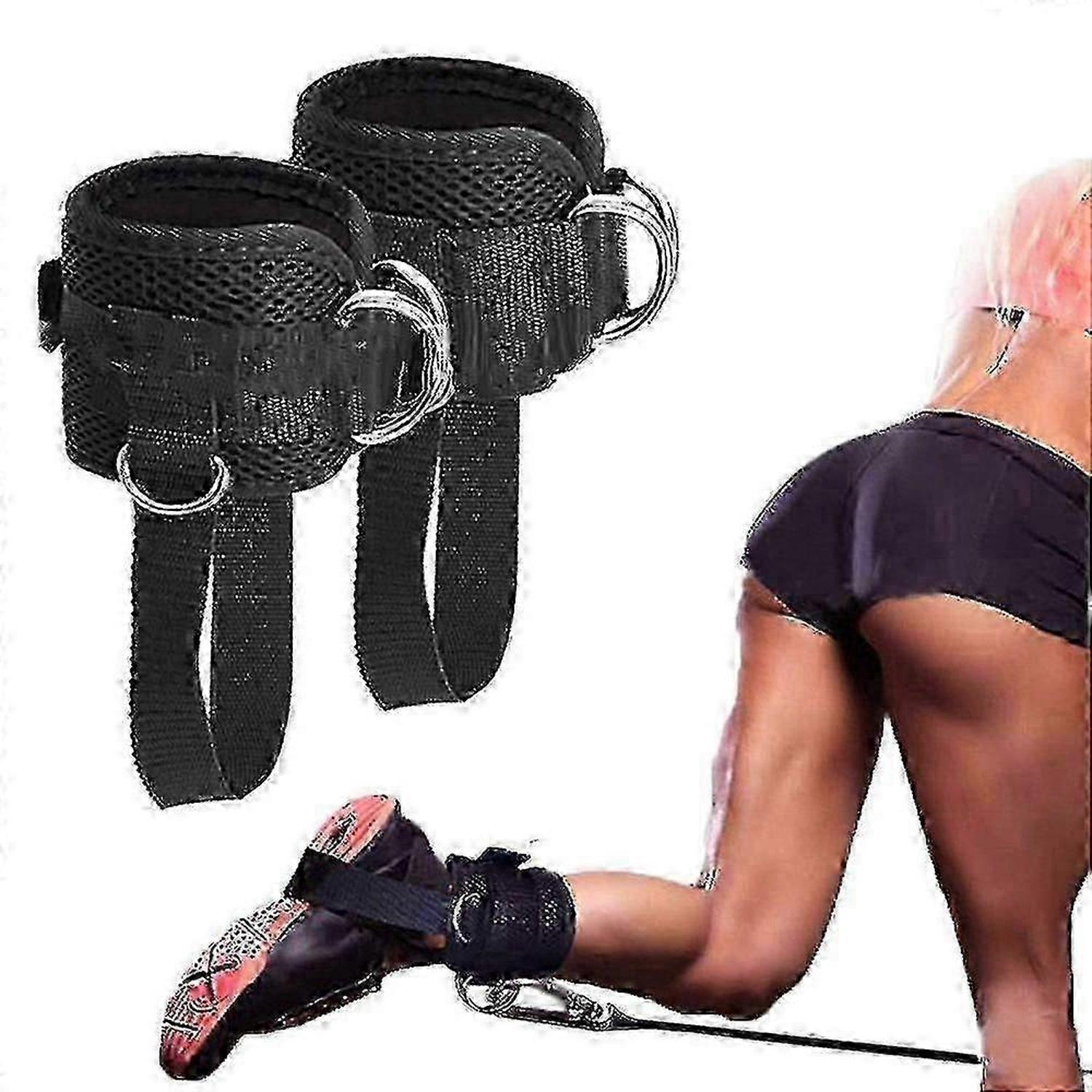 2pcs Adjustable Ankle Straps compatible withCable Machine Gym Ankle Strap Double D-ring Ankle Cuff Straps
