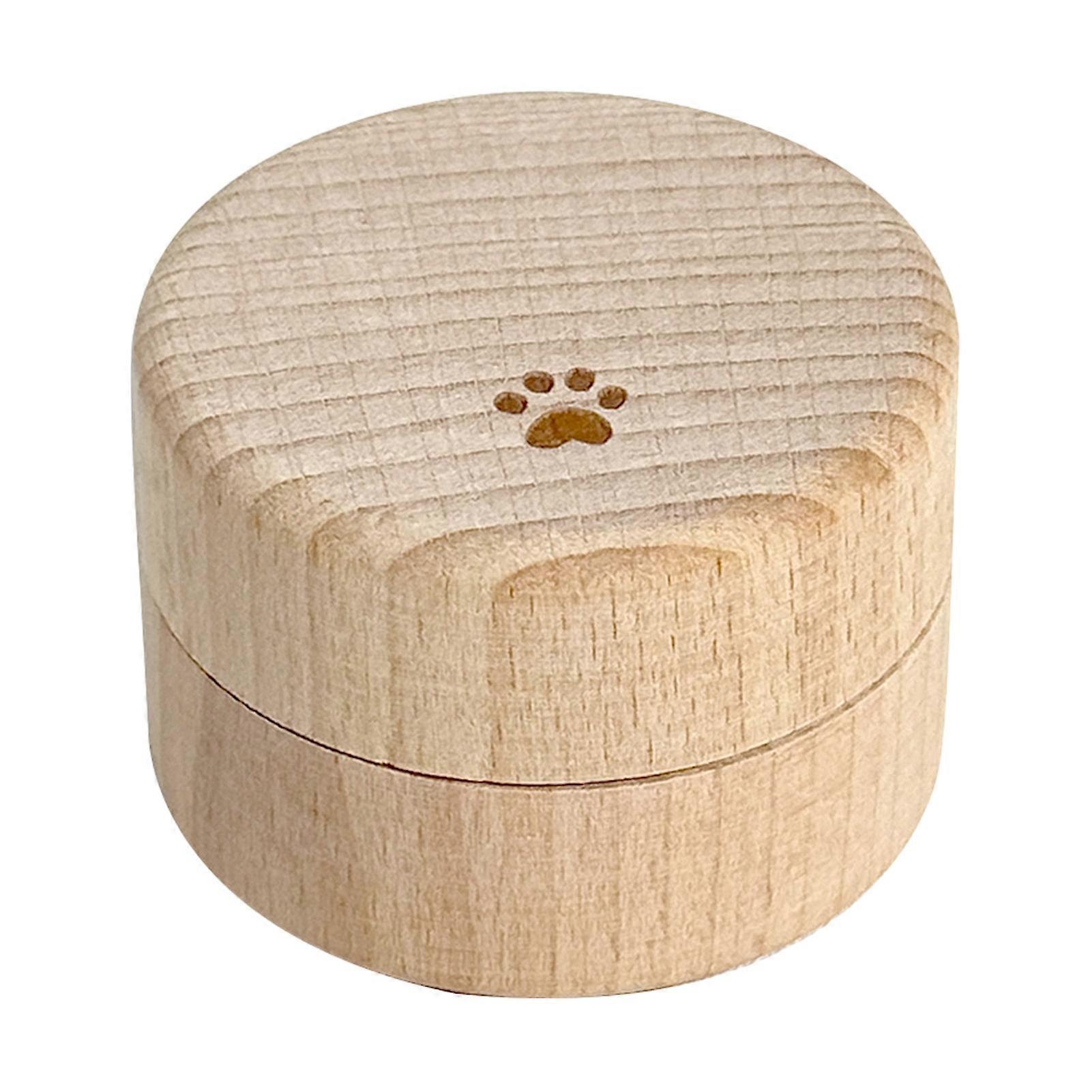 Rustic Wooden Pet Urn Small Round