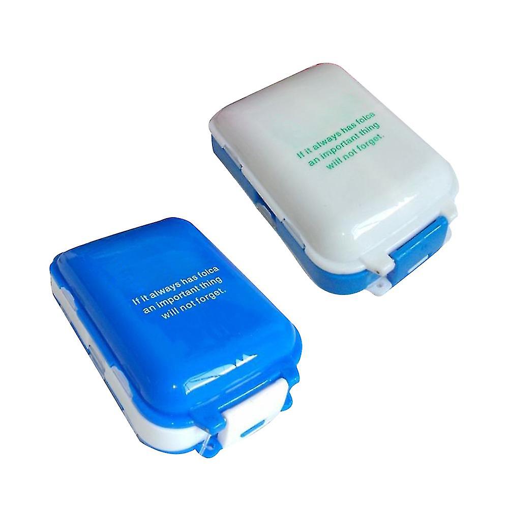 2pcs Foldable Portable Medicine Small Item Grid Dust-proof Storage Container