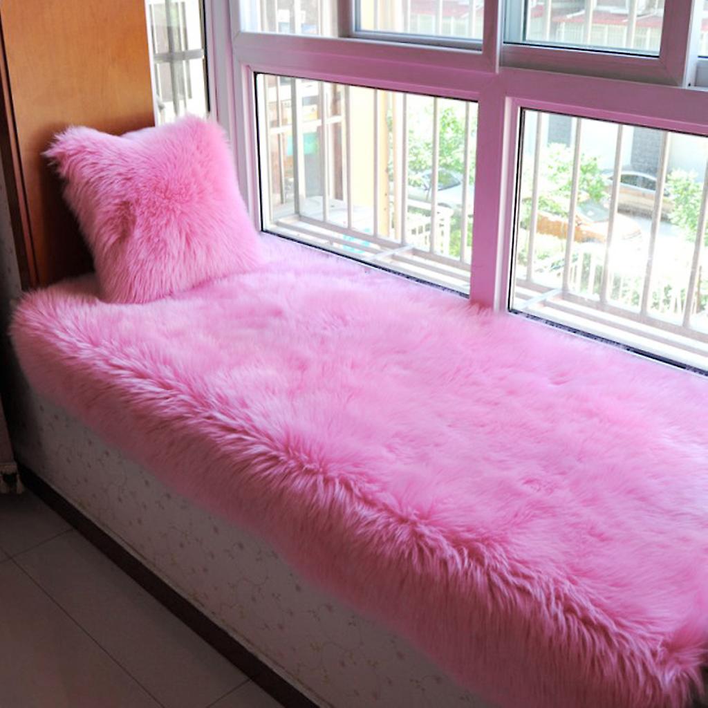 60x120cm Artificial Wool Rug Fluffy Floor Carpet Mat Chair Seat Cushion Pink
