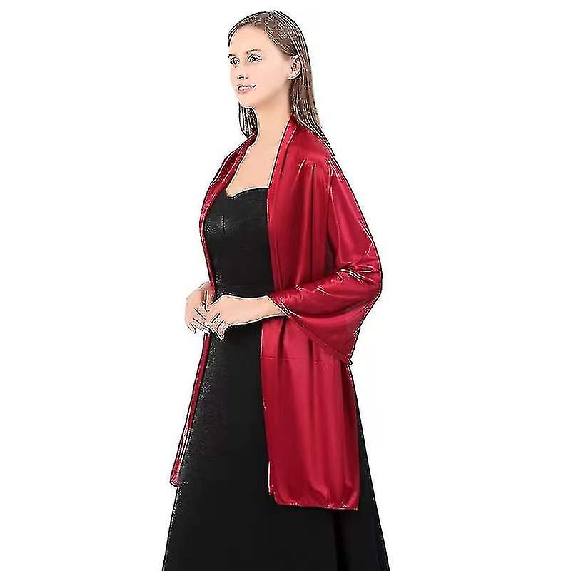 Shawls Dresses Evening Party Wrap Wedding Satin Pure Color Cape Shrugs Boleros