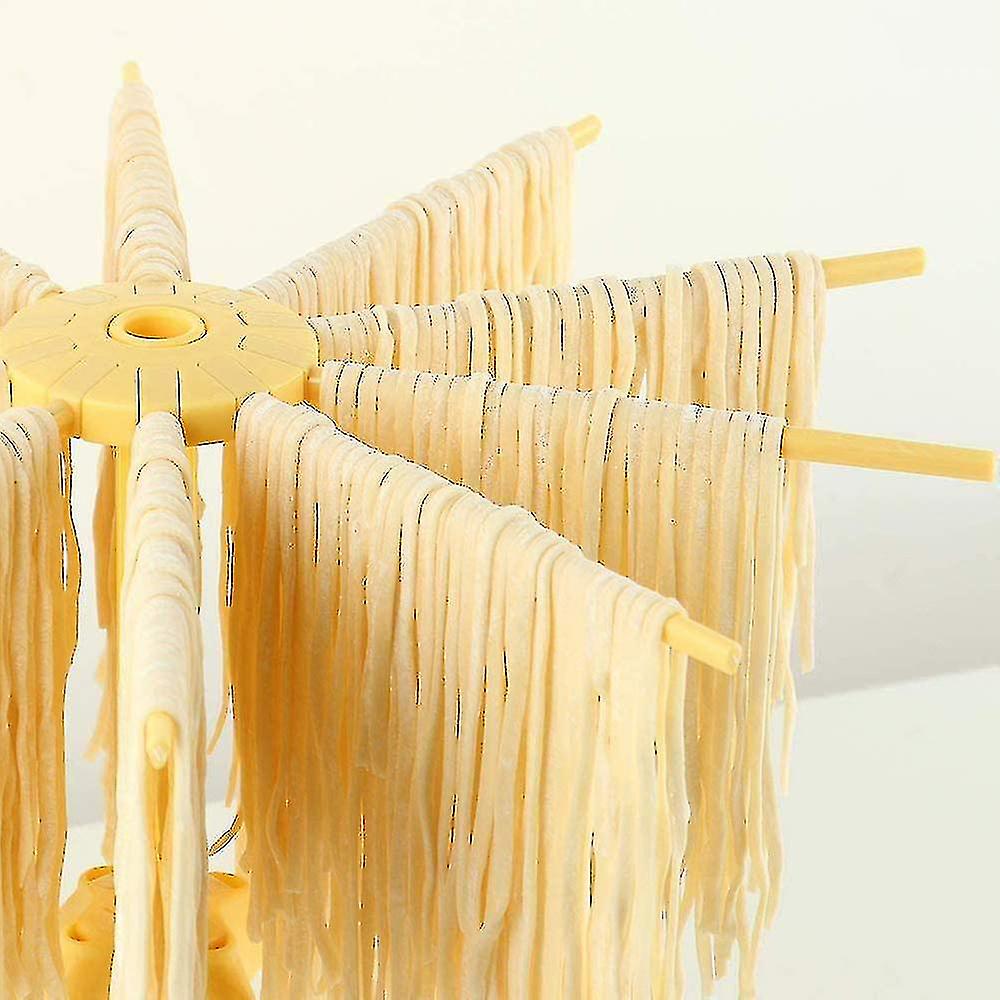 مجفف نودل ، مجفف معكرونة ، حامل نودلز مع 10 رنجات قابلة للتمديد لما يصل إلى 2 كجم نودلز ، أكواب ، مناشف ، قضيب نقل متكامل ، سباغيتي دكتور قابلة للطي