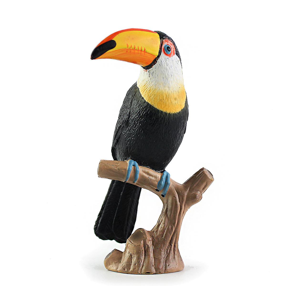 Bird Model Toy Simulation Toucan Toy Collectible Doll Miniature Animals Figurine Wild Bird Plastic Home Ornaments Decorative Accessory
