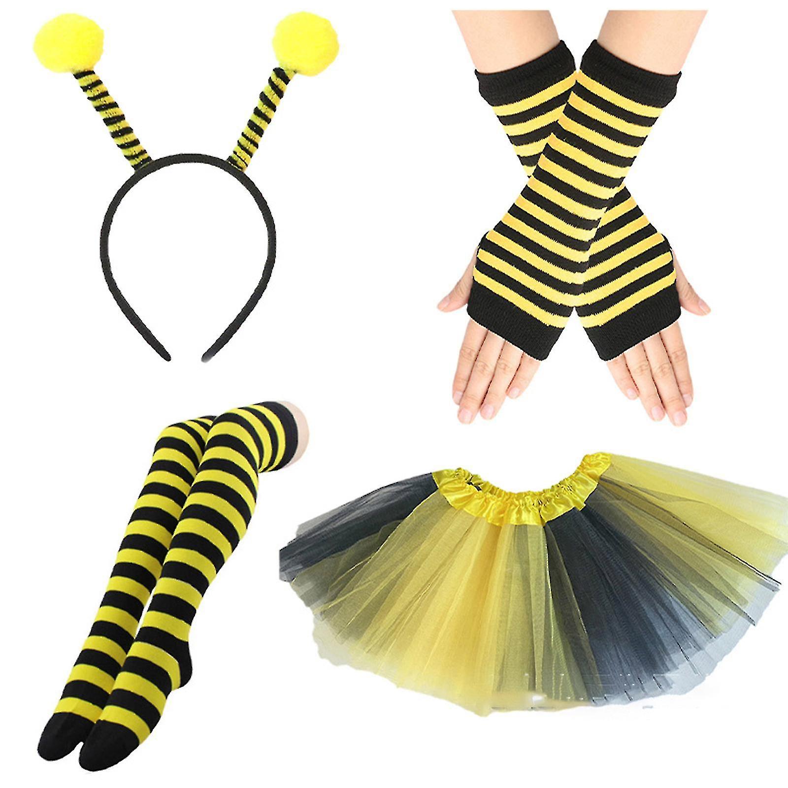 MEISH Bienen-Haarband 2 Stück – Mit Pailletten & Federn, Für Halloween, Cosplay & Partys