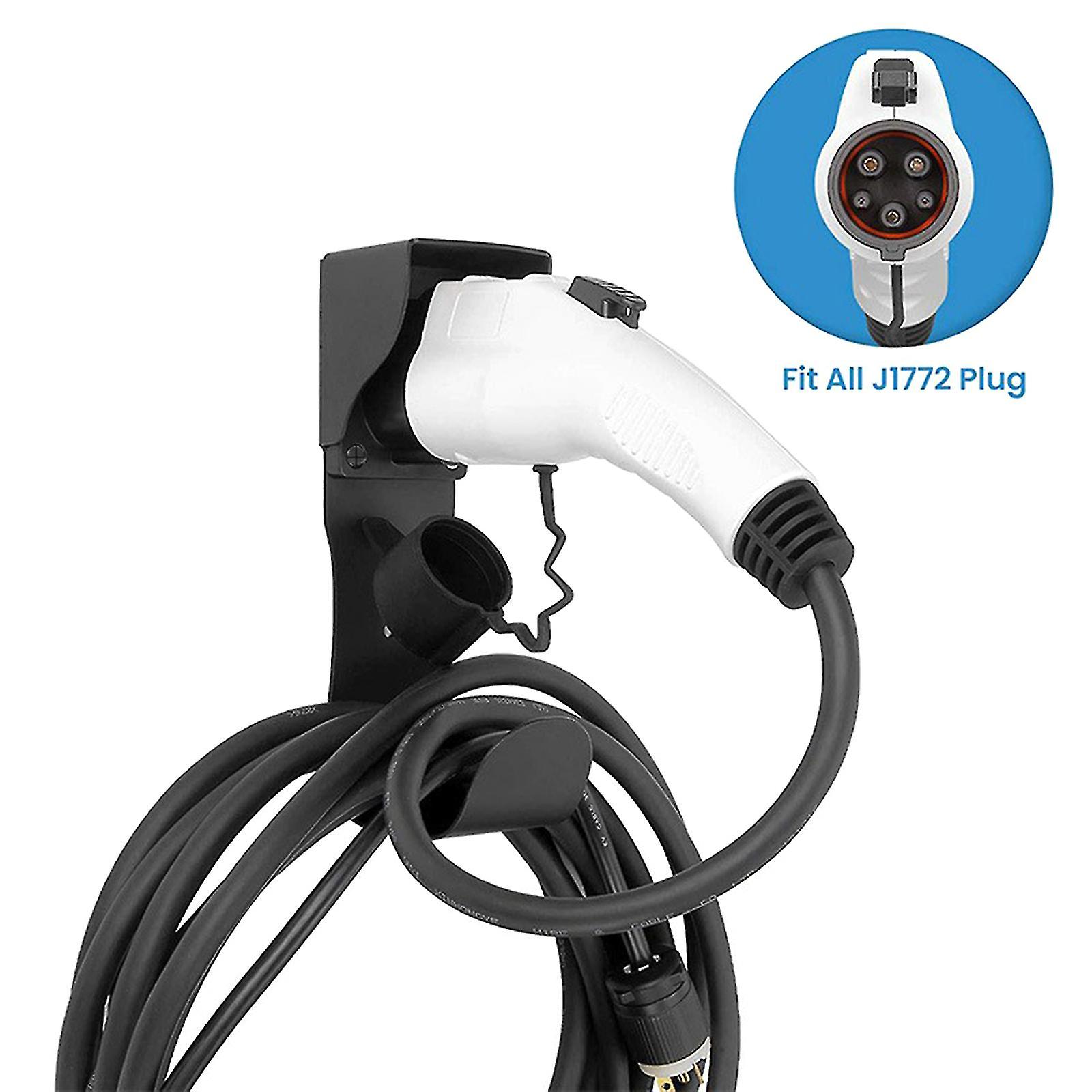 Cord Holder Ev Charger Nozzle-holster Dock And J-hook Combination For J1772 N5k6