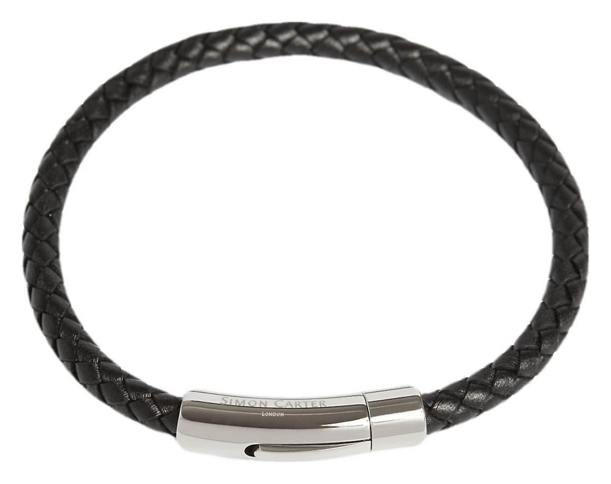 Simon Carter Thin Woven Bracelet - Black/Silver