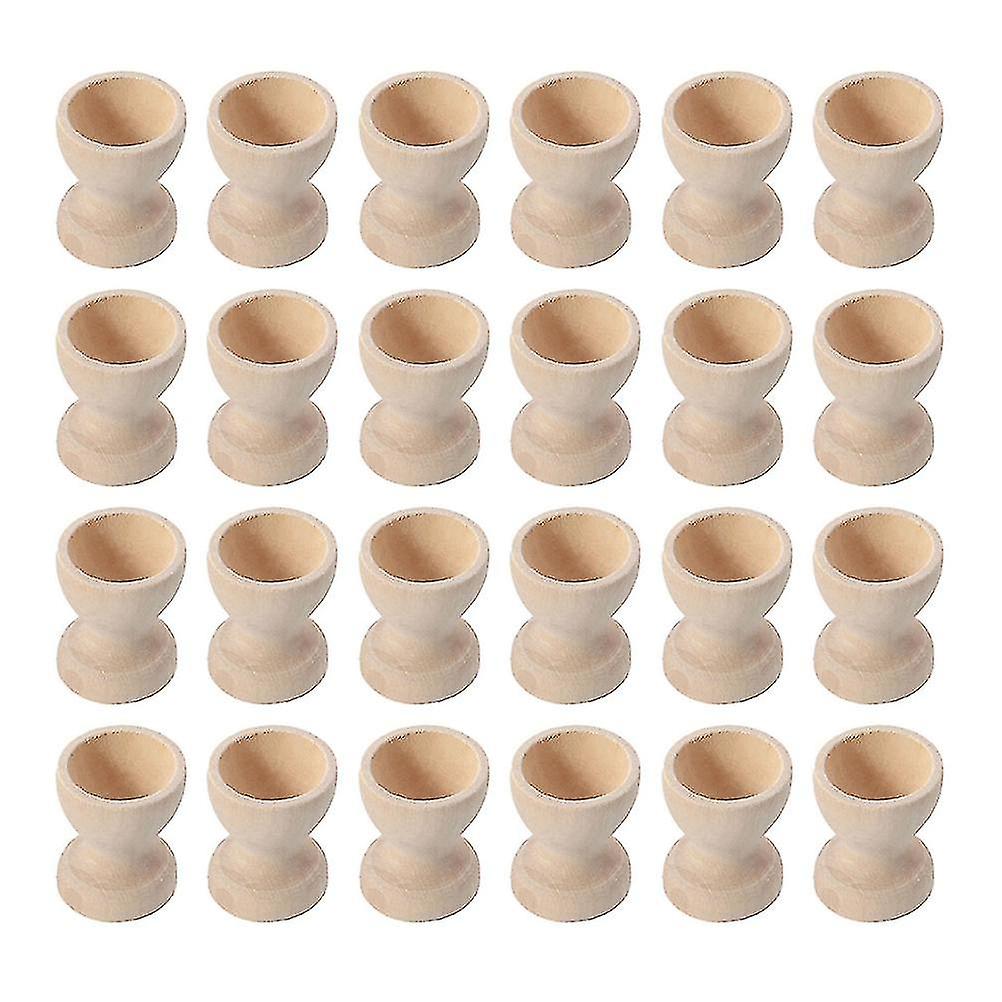 24pcs Wooden Egg Holders Egg Cups Egg Storage Holders Easter Egg Cups For Home