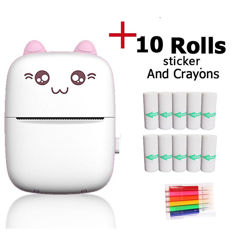 Portable Photo Printer, Wireless Bt Mini Instant Photo Printer, With 10 Rolls Of Thermal Paper, For Photo Memo Labels