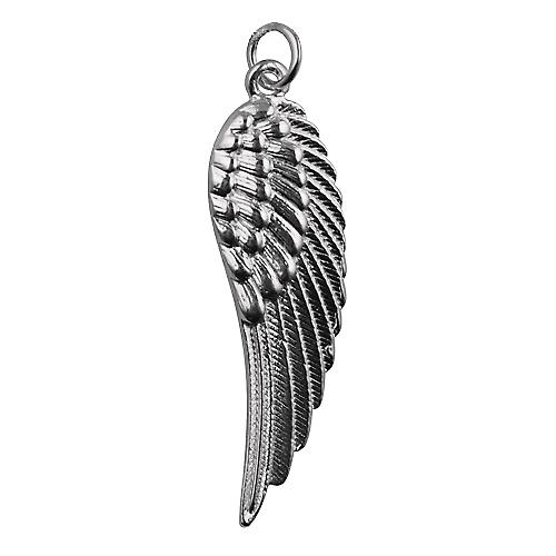 Silver 39x12mm Angel's Wing Pendant or Charm