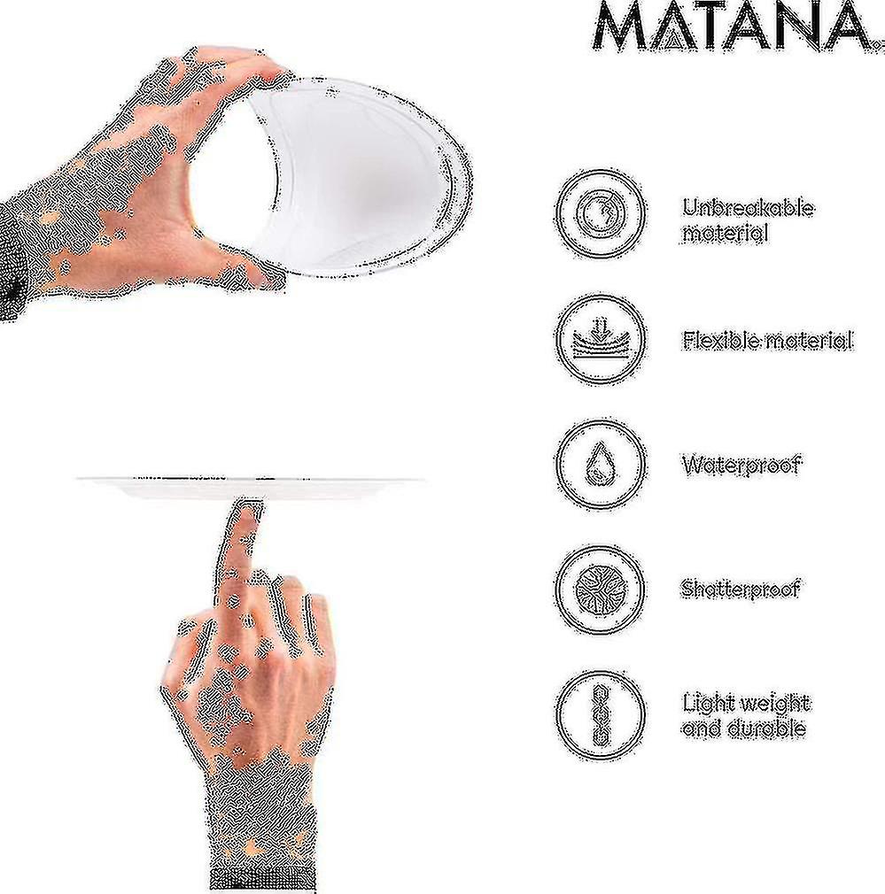 Unbreakable Multi-use Silver Rimmed Plastic Dinner & Dessert Party Plates