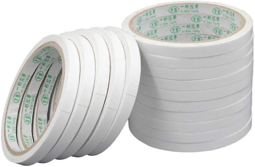 0.5 x 800cm Double Sided Adhesive Tape for Gifts Photos Documents Wallpaper Scrapbooking Crafts Tape Cards and Boxes 15PCS