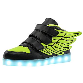 LED Light Up Shoes USB Flashing Sneakers For Kids Boys Girls 36 Green