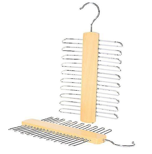 20 Bar Tie Hanger Belt Rack - Natural, 2-pack