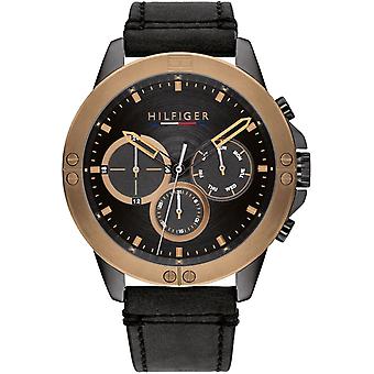 Montre à quartz analogique Harley pour hommes avec bracelet en peau de vache 1791893