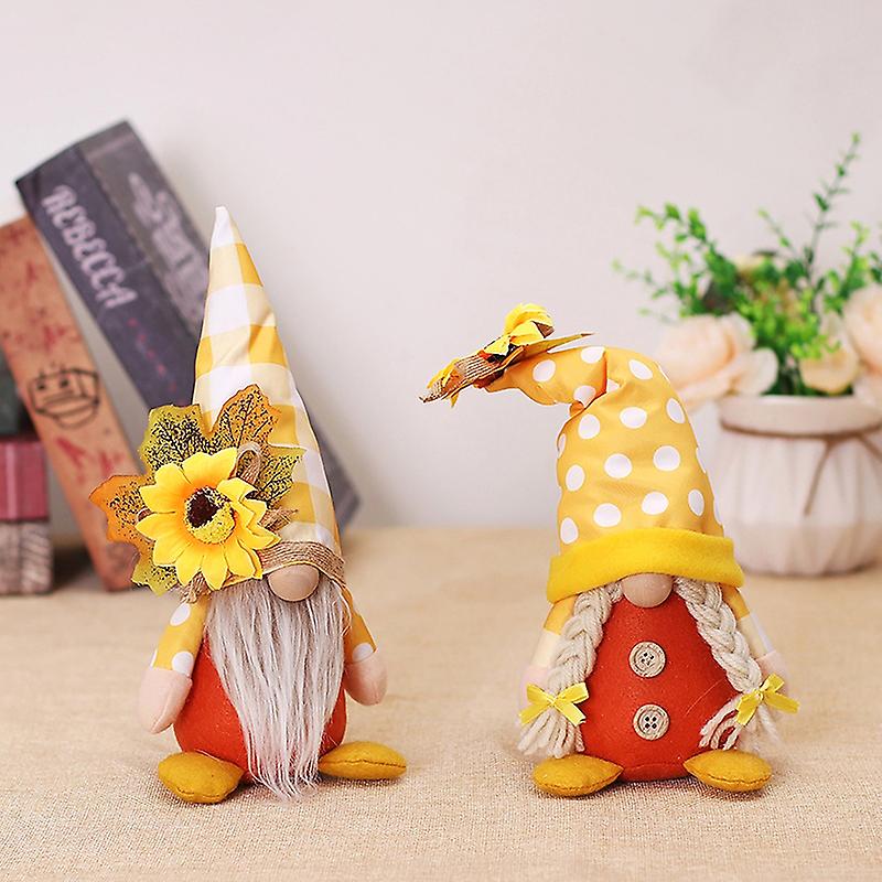 Sunflower Doll Decor Faceless Gnome Elf Plush Doll Ornament Thanksgiving Decor