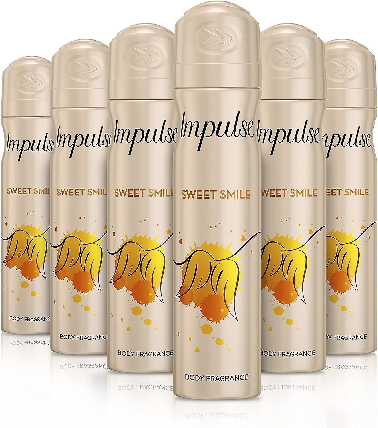 6 x Desodorante Impulso Body Spray 75ml - Dulce Sonrisa