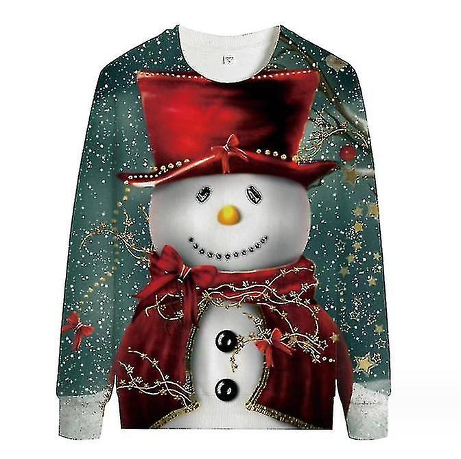 Mens Christmas Snowman Loose Pullover
