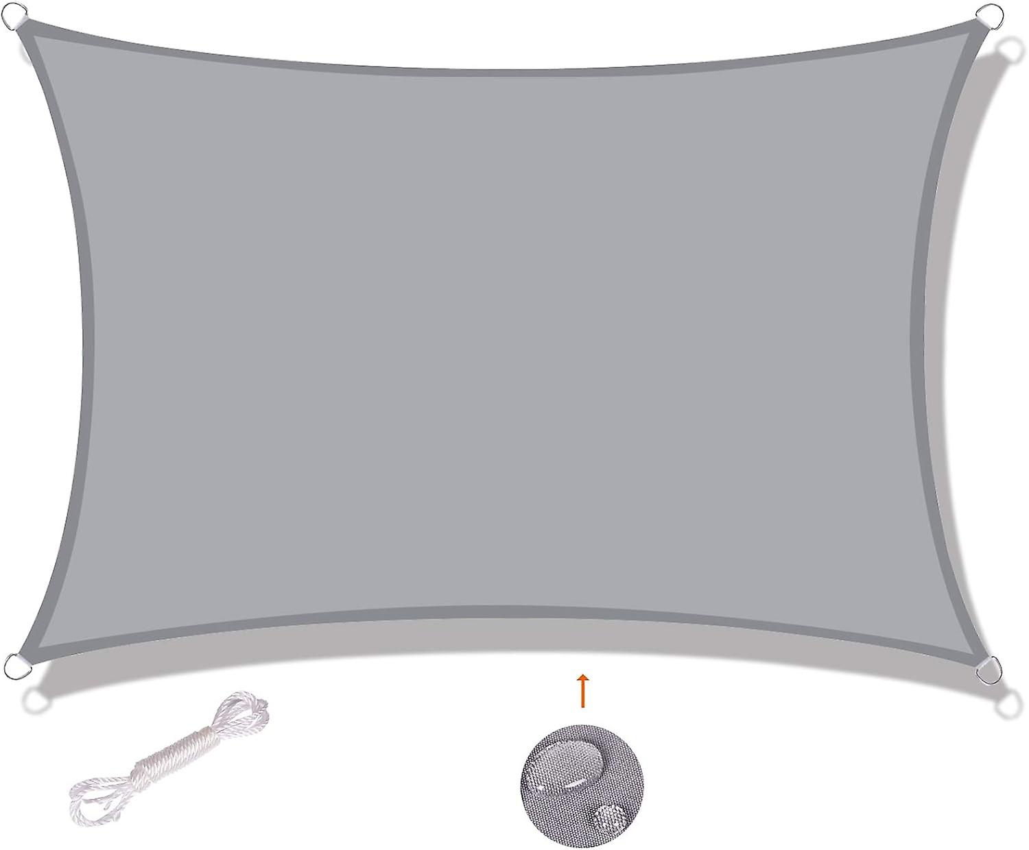 Rectangular shade sail, 3x3m, waterproof and UV resistant, gray