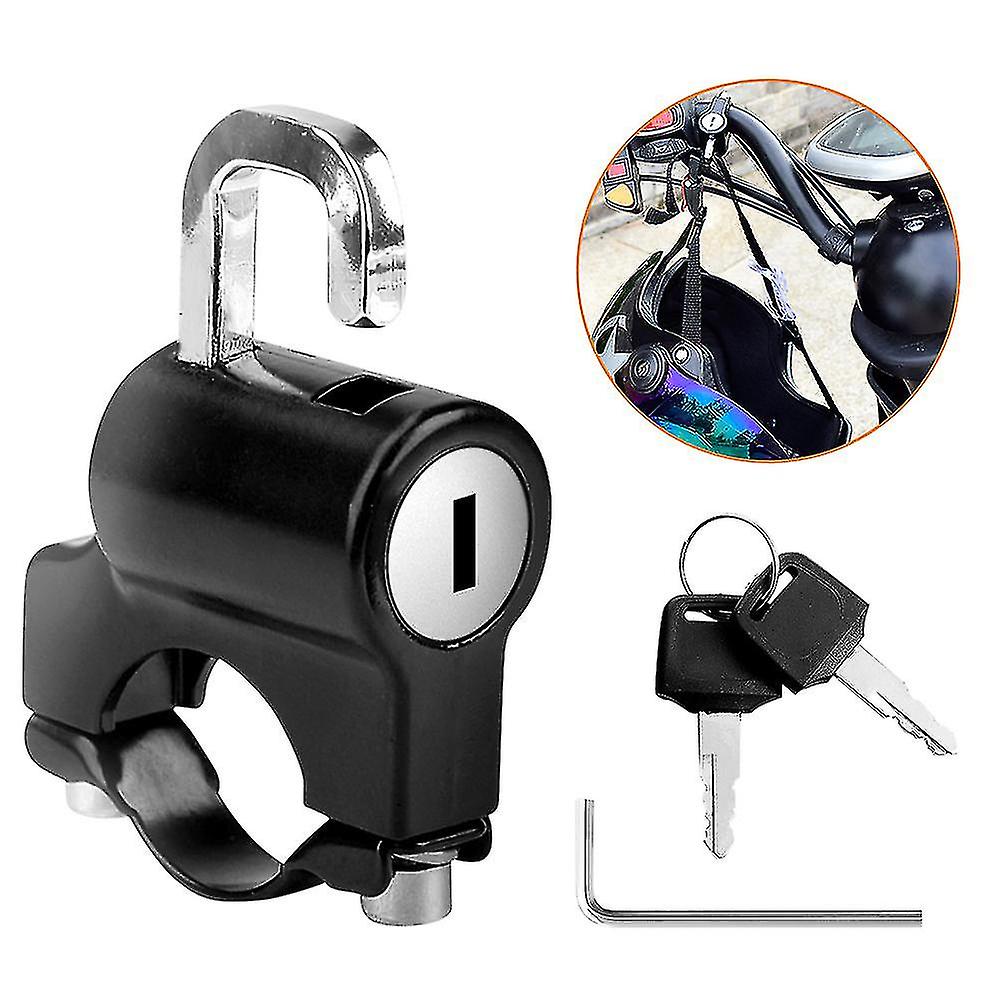 Universal Motorcycle Helmet Lock Anti-theft Helmet Security Lock Metal Black With 2 Keys Set