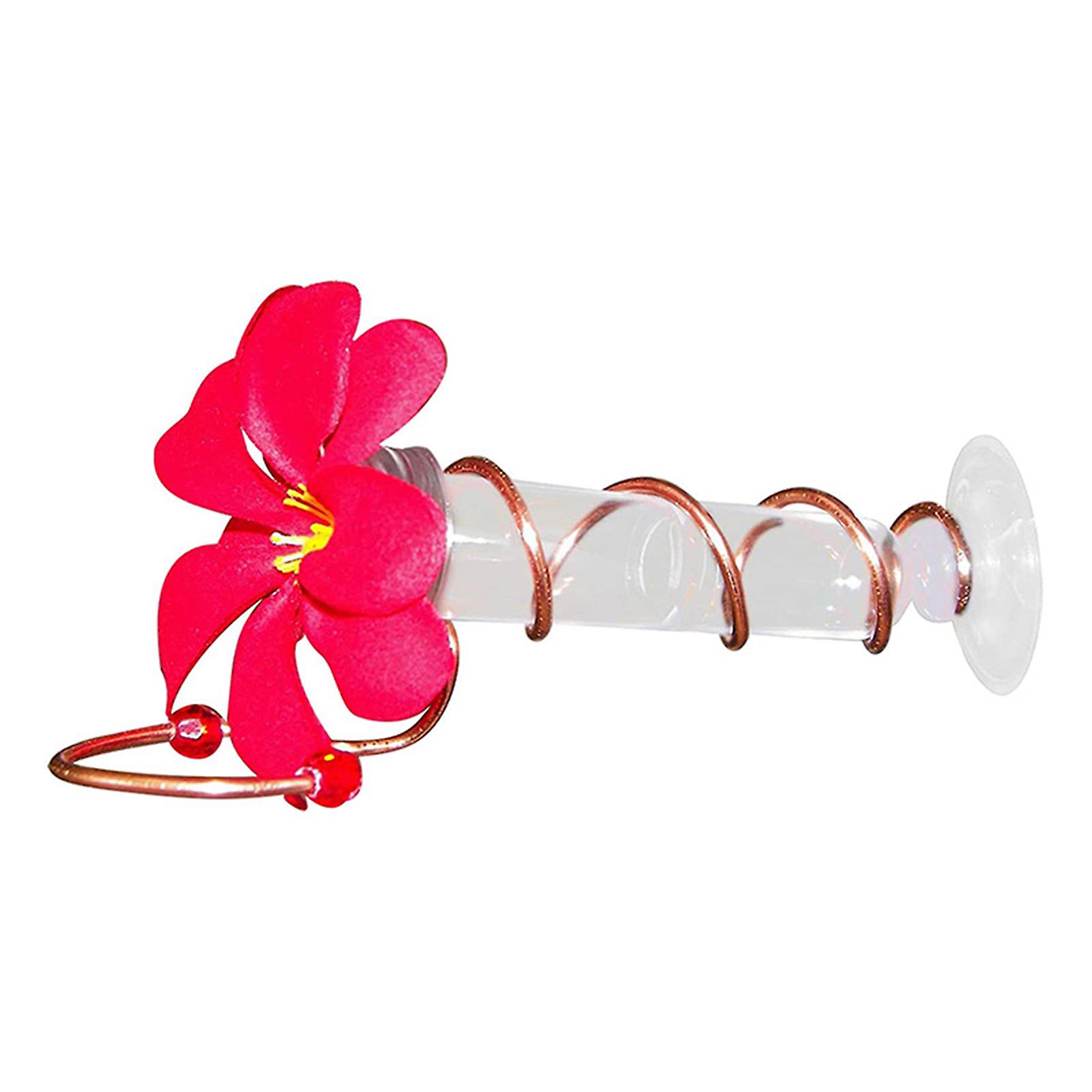 Hummingbird Feeder Handmade Window Mounted Bird Feeder with Simulation Flower & Hook for Outdoors