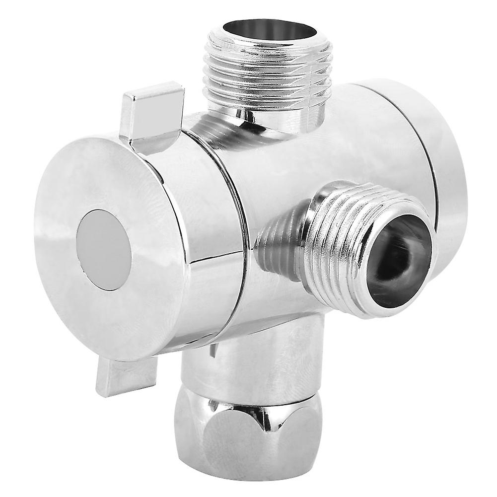 Multifunction G1/2 3‑Way Bath Shower Diverter Valve with Shower Head Holder Bathroom Accessory(Type 2 )