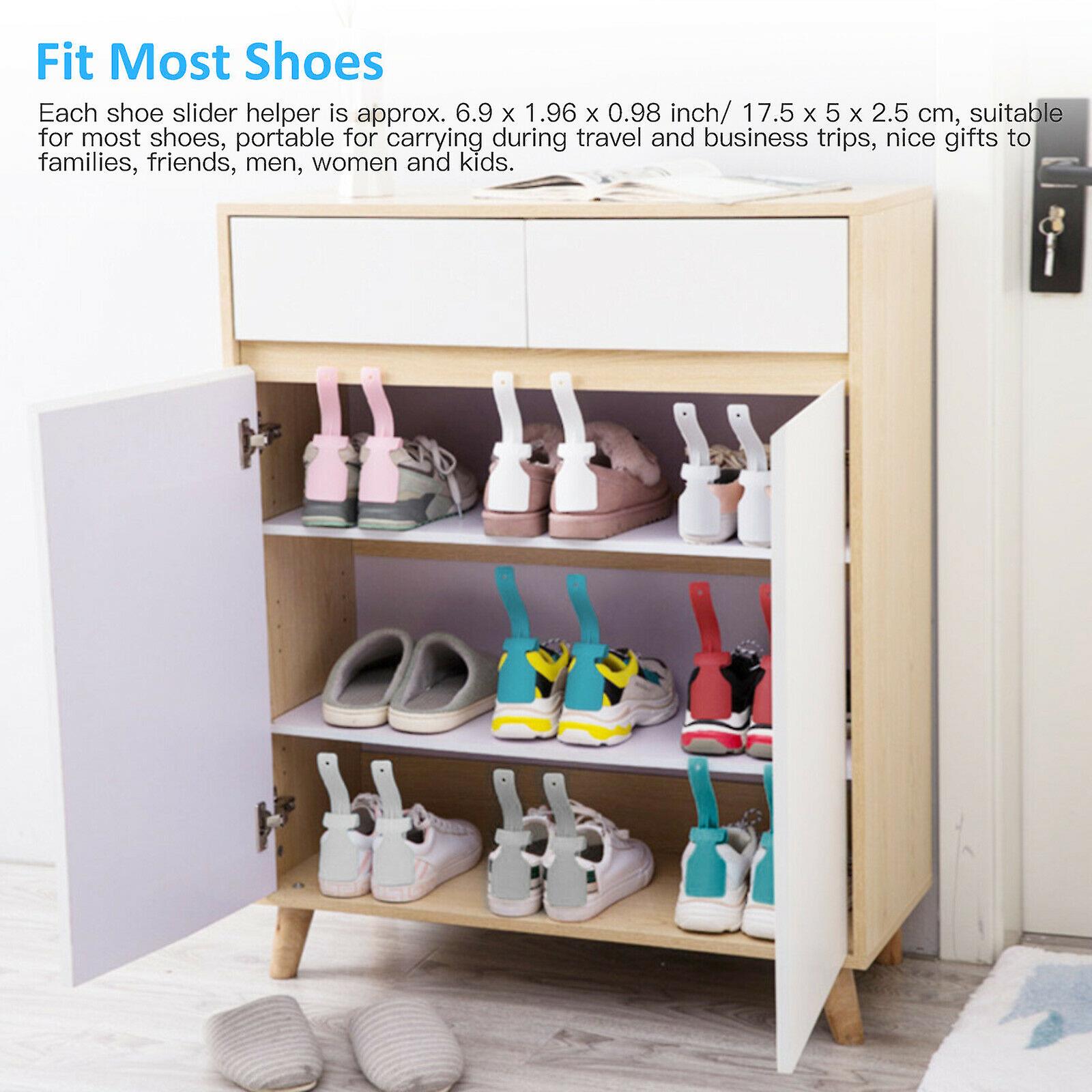 2PCS Portable Lazy Shoe Helper Unisex Handled Shoe Horn Easy on&Off Lifting Kit
