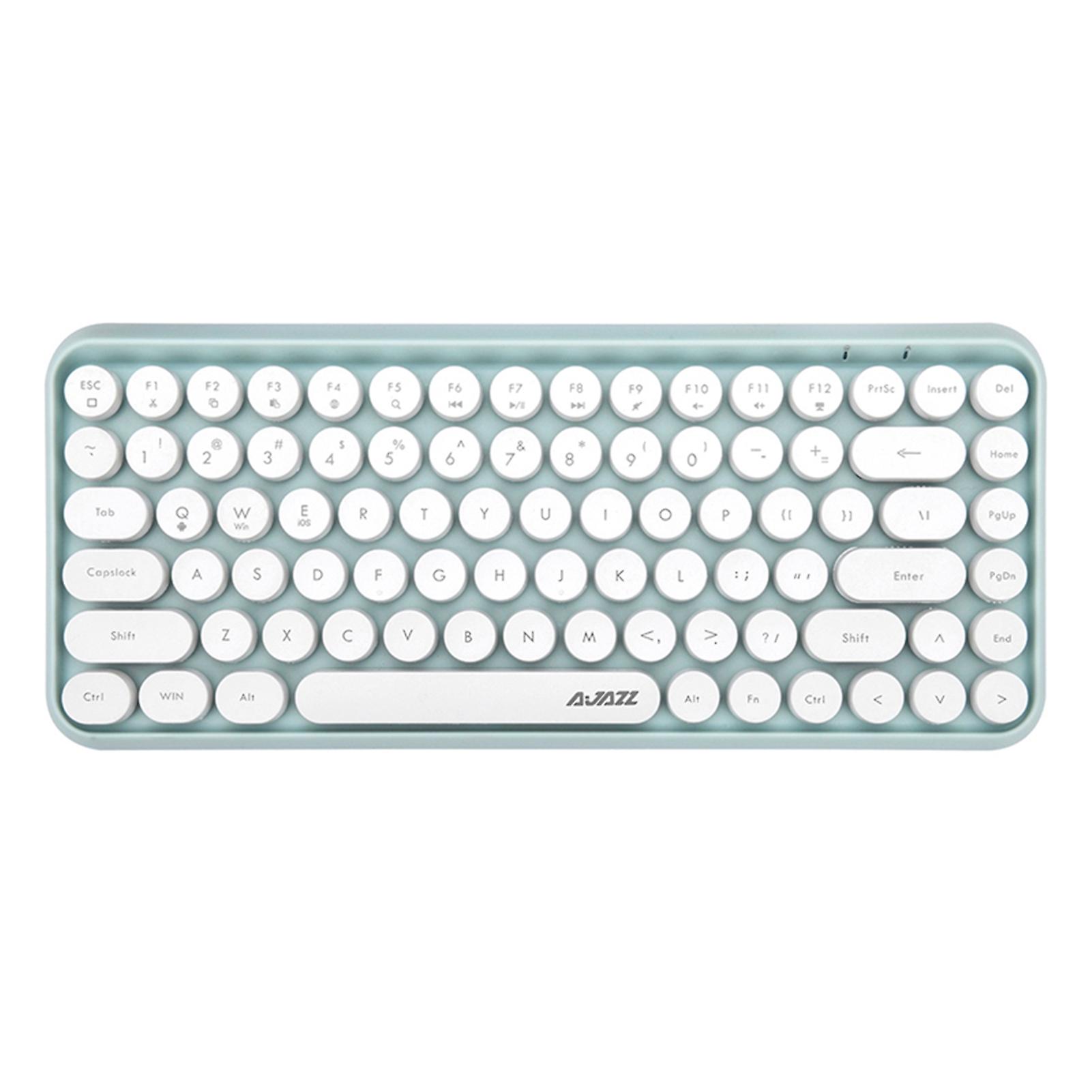 AJAZZ 308I Wireless Keyboard Portable Mute Hit 84 Keys Bluetooth-compatible 3.0 Round Key Computer Keyboard for Office