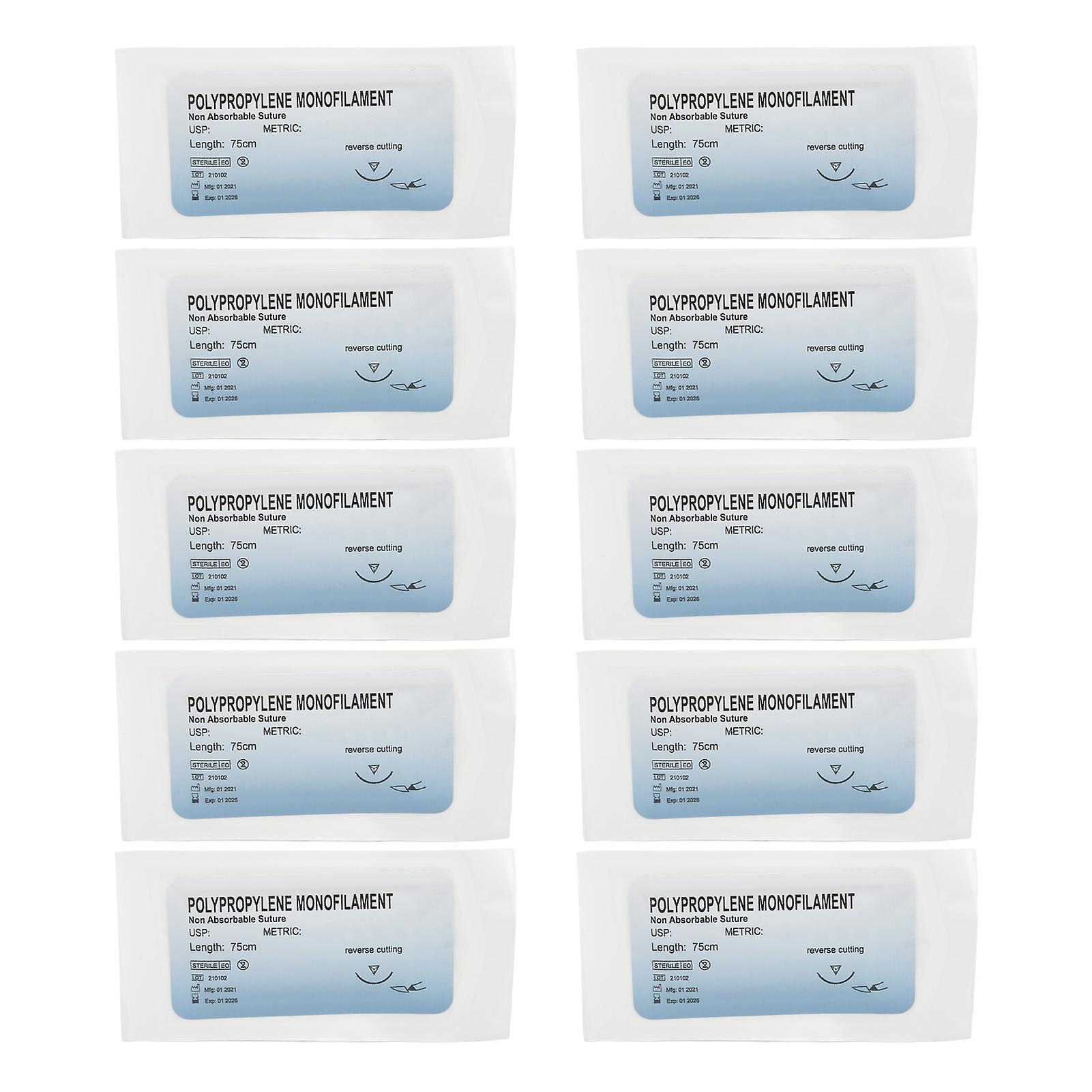 12pcs Suture Practice Thread Individual Package Polypropylene Wound Closure Suturing Thread Training Set 2/0
