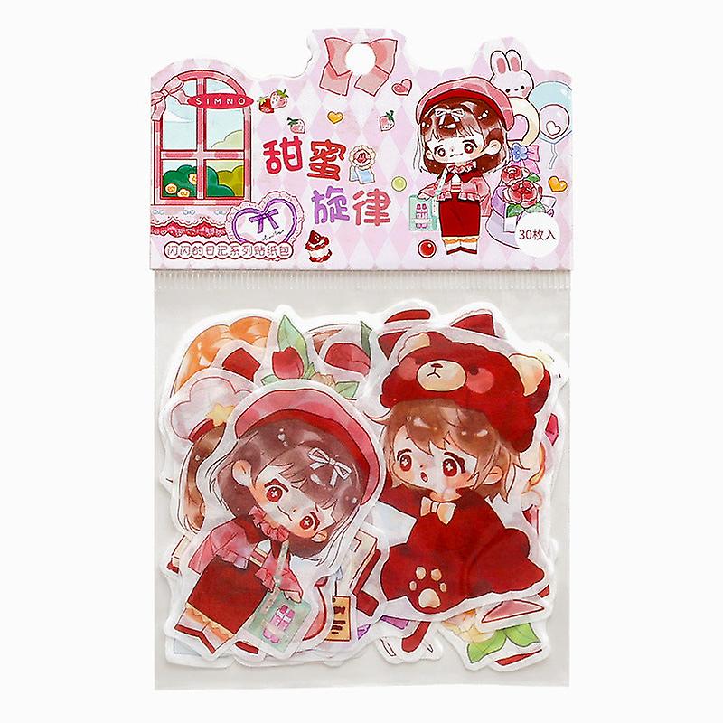 Sticker Pack Cute Handbook Journal Cartoon Special-shaped Material 30pcs Waterproof