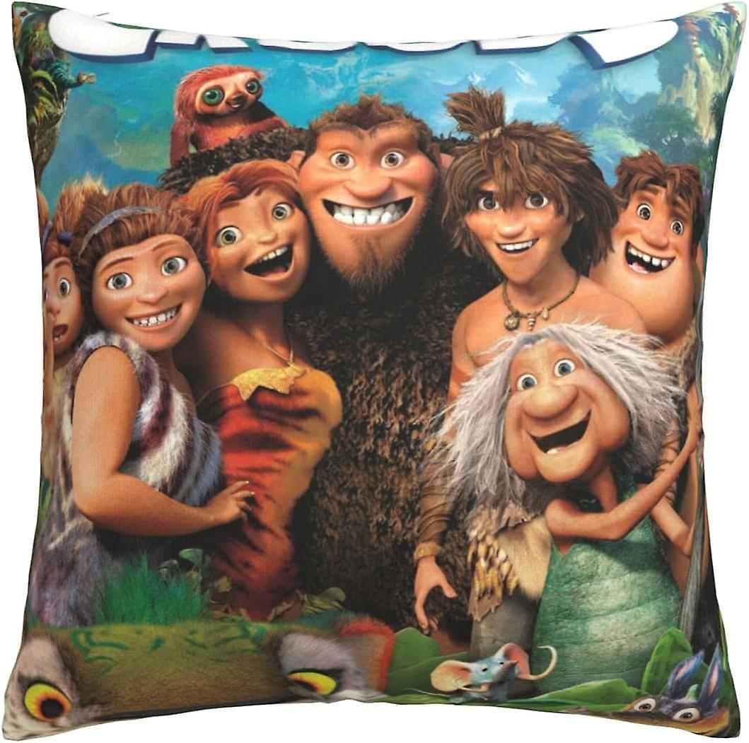 The Croods Soft Cushion Covers 45 X 45 Cm Square Throw Pillowcases Comfy Decorative Throw Pillow Cases Luxury Pillow Cover For Sofa Bedroom With Invis