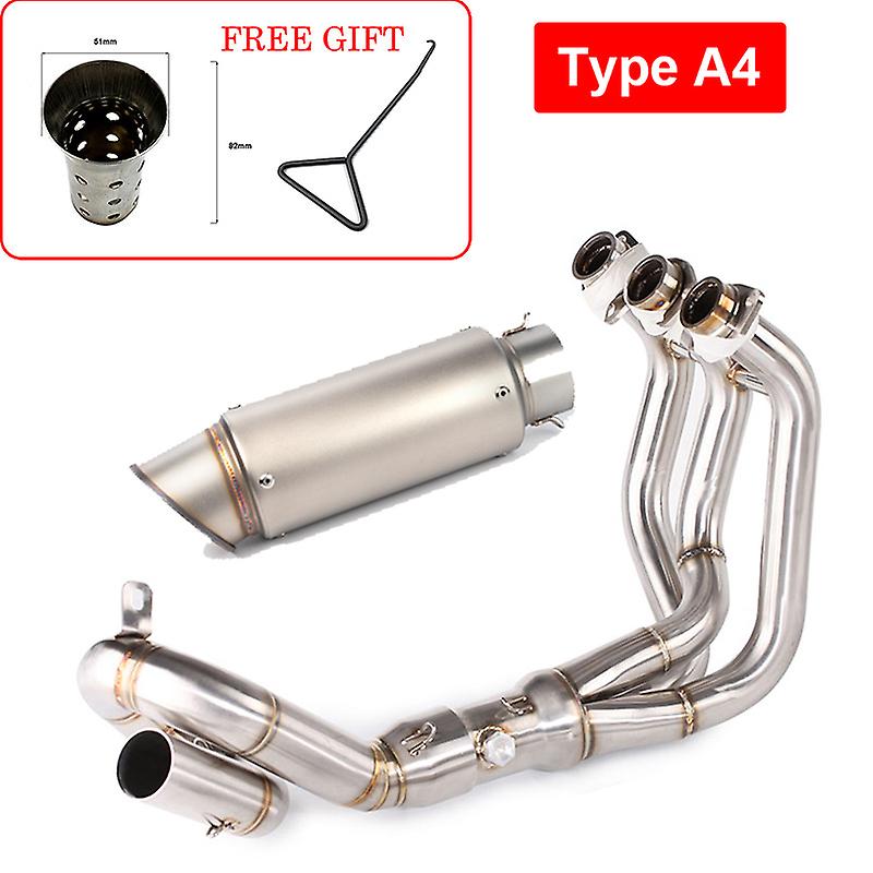 Full System 51MM Exhaust pipe modified Stainless Steel scooter Front pipe Fit For YAMAHA MT-09 FZ-09 MT09 FZ09 2014-2020 slip-on