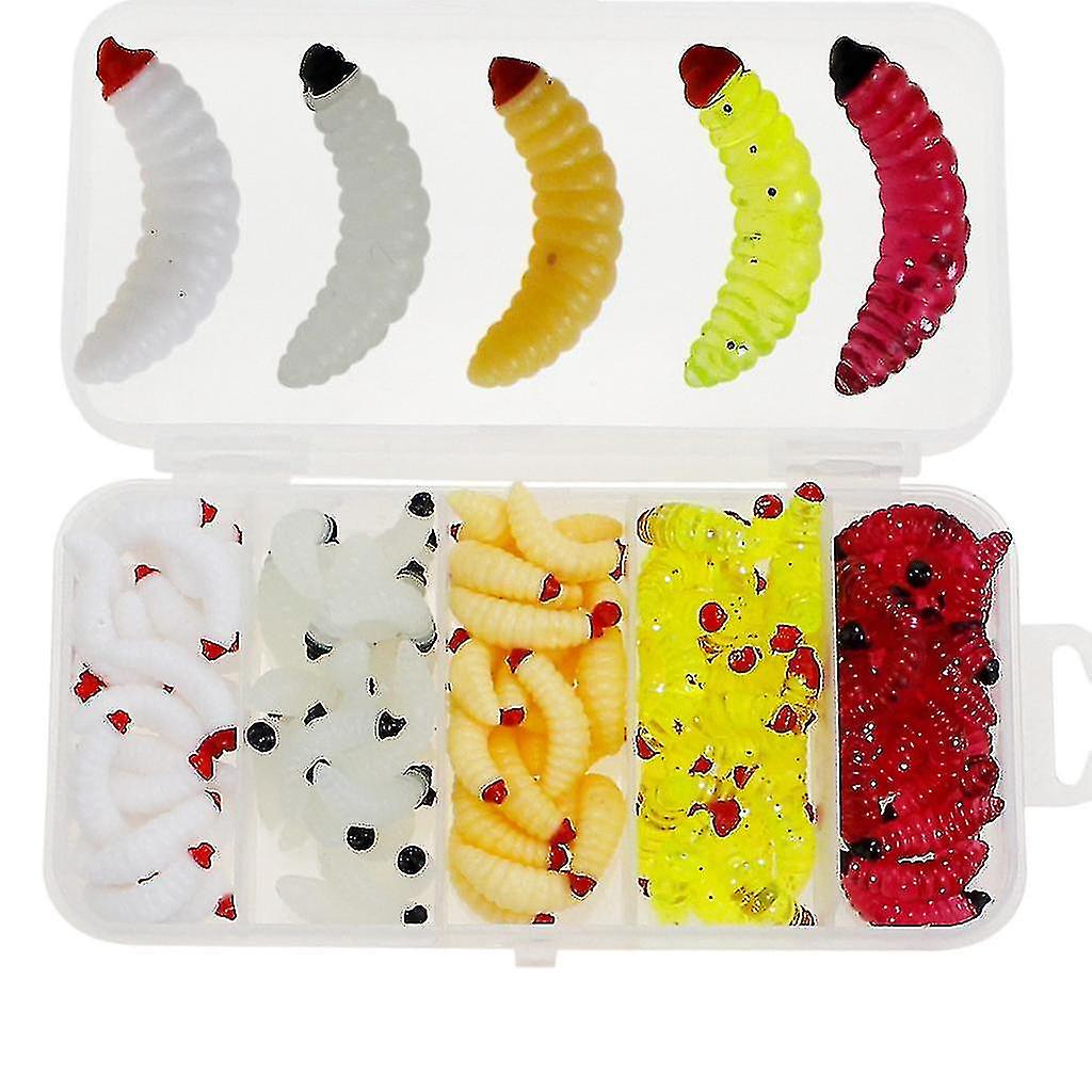 125pcs/box Like Breadworm Ing Lures Bait Compatible With Outdoor Ing