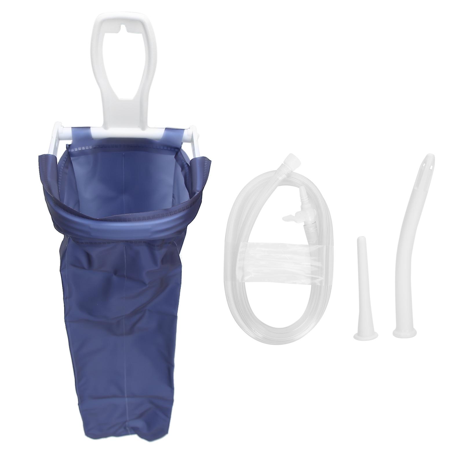 Foldable Reusable Enema Bag Unisex for Men and Women for Home Colon Cleansing with Tips