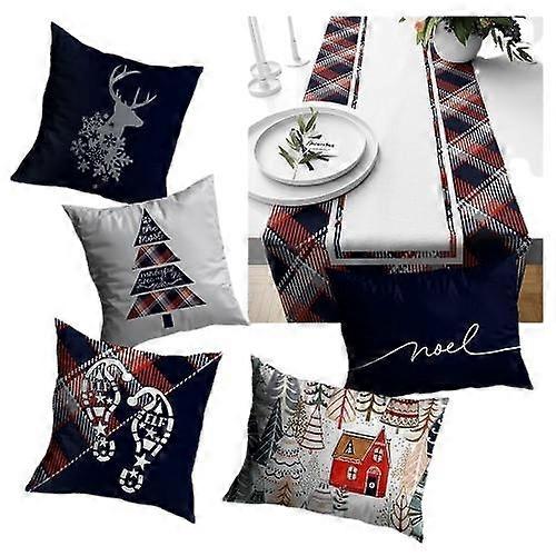 Christmas Themed Pillow Case with Runner Sets