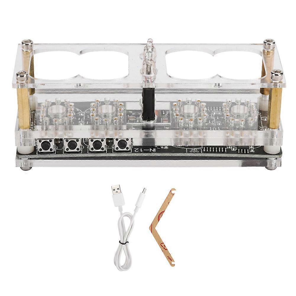 IN?12 LED Tube Clock 4?Bit Seven?Color RGB LED Digital Nixie Clock IN?12B