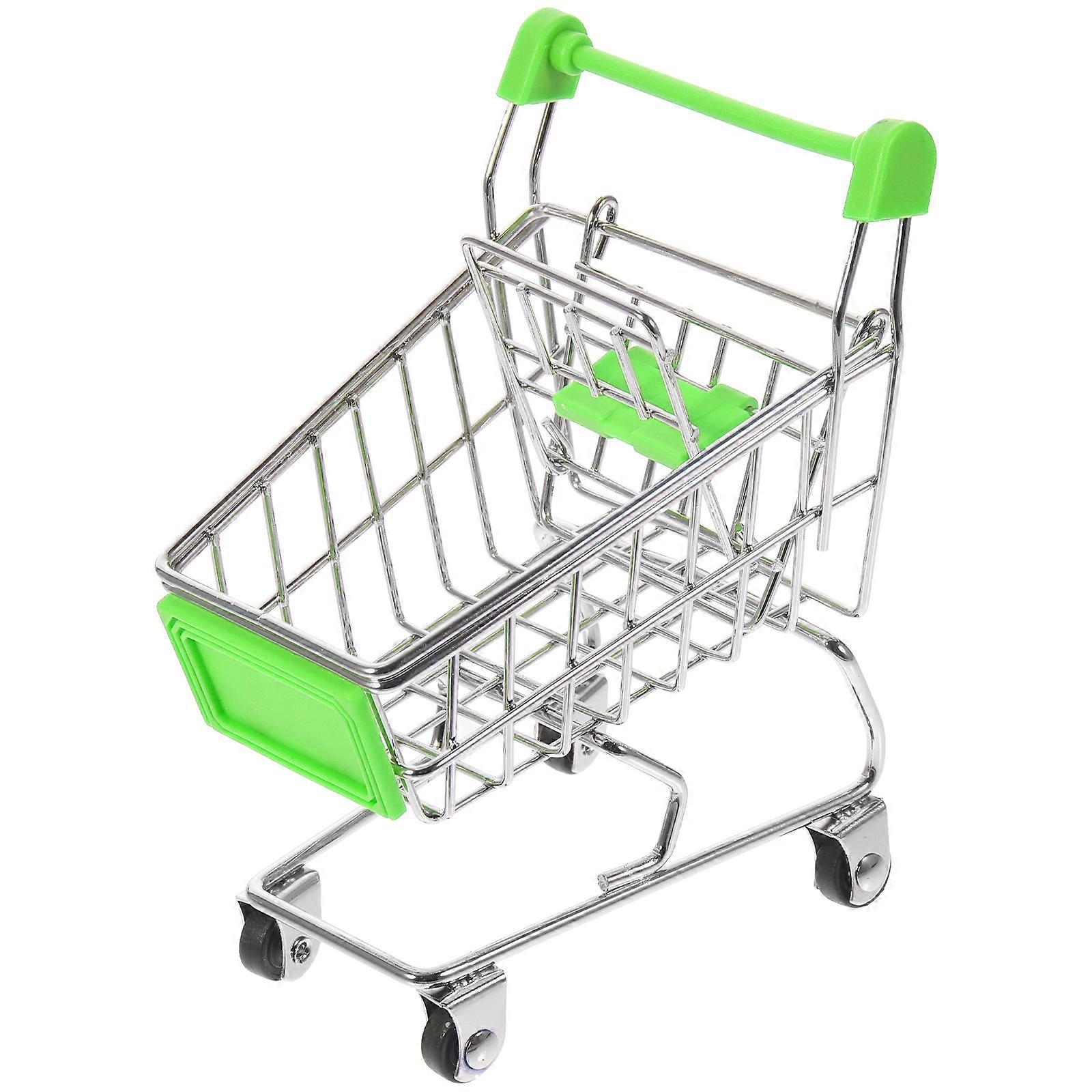 Novelty Mini Shopping Cart Style Storage Basket Desktop Organizer (Random Color)