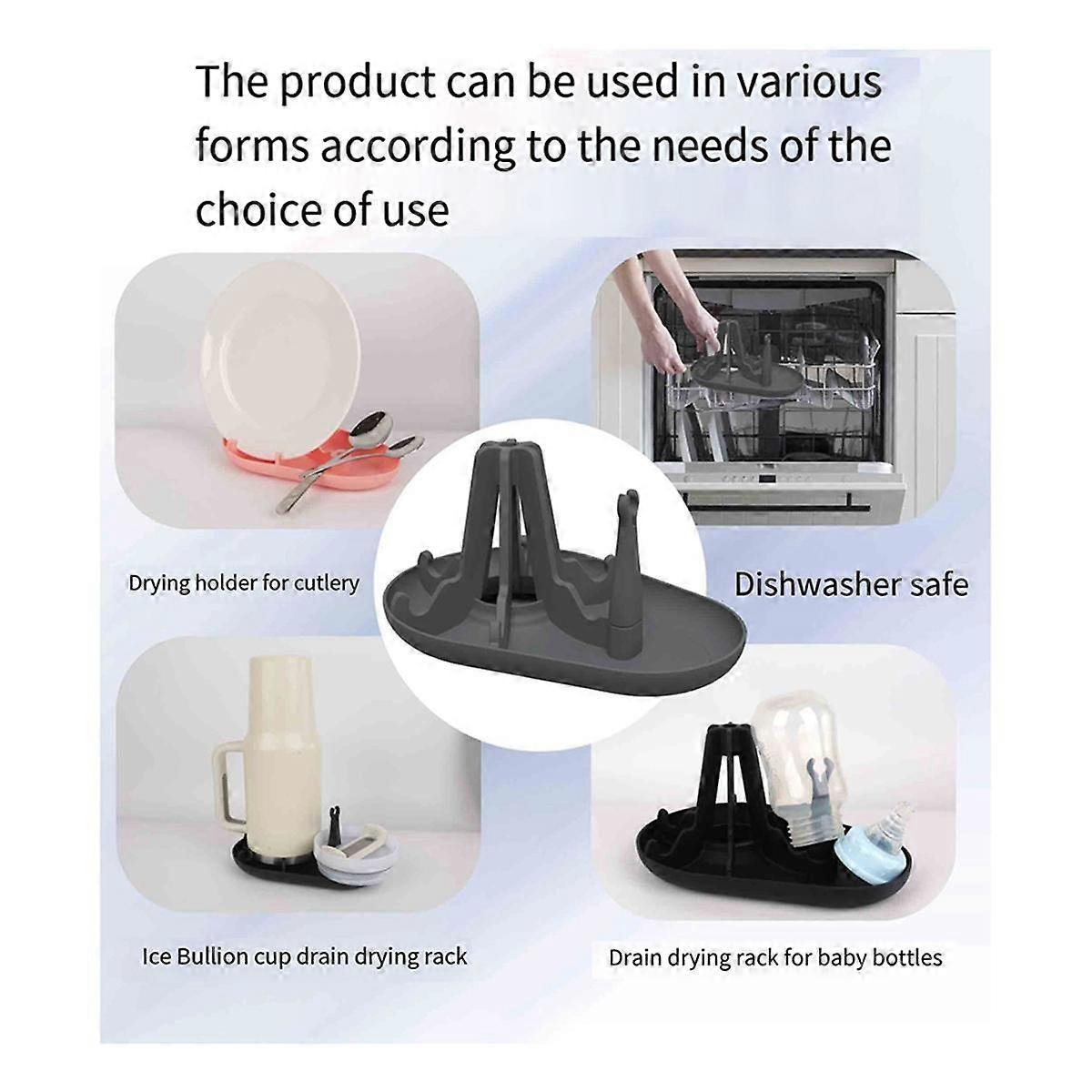 Bottle Drying Rack for ,Air Convection Fast Drying Bottle Rack,Soft Silicone Bottle Rack Dryer Cyan