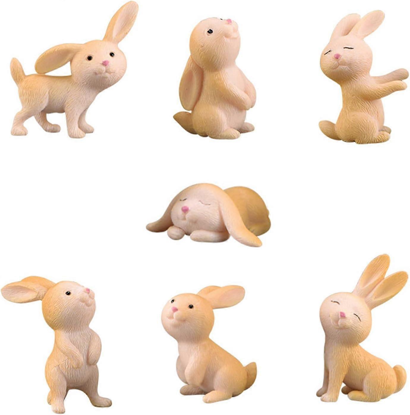 7 Pices Mini Figurines de Lapin Dcorations De Lapin Mini Figurines