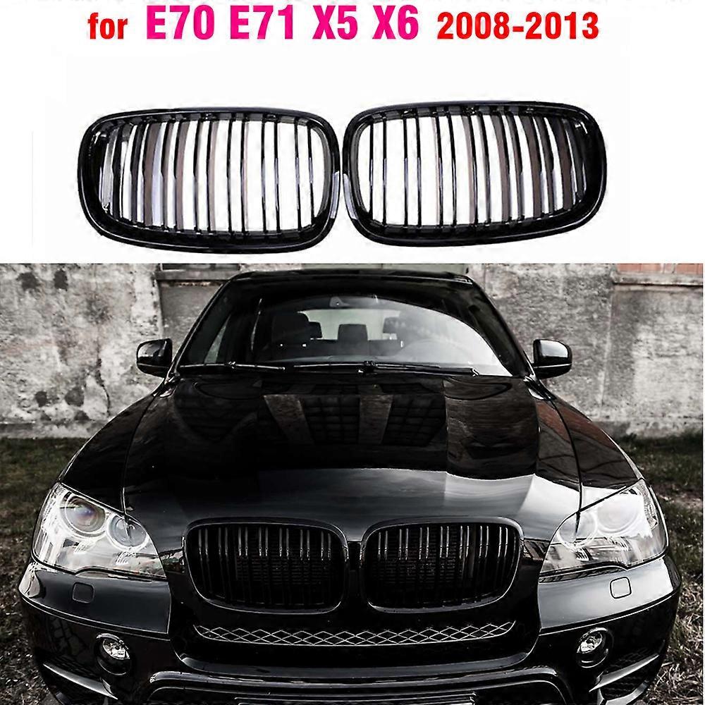 BLACK Grille ABS Front Replacement Hood Kidney Grill For BMW E70 E71 X5 ...