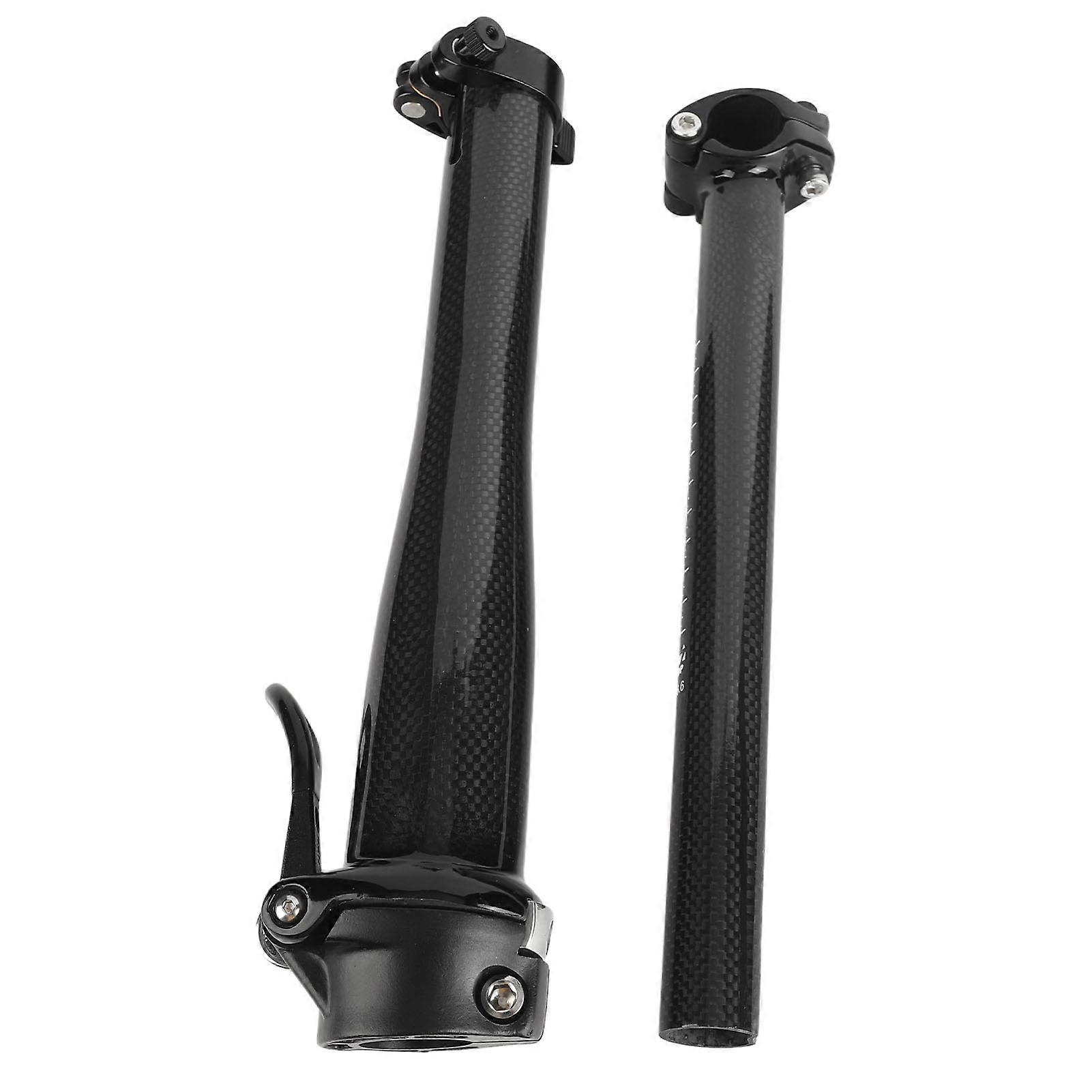 1 Set Folding Bike Stem Quick Release High Strength Carbon Fiber Folding Handlebar Stem For 28.6mm Fork 25.4mm Handlebar Brilliance