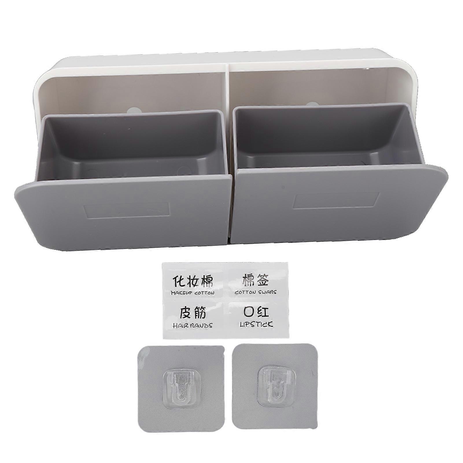 Wall Mounted Clamshell Storage Box 2 Grids Multifunctional Dustproof Flip Storage Box For Home Kitchen Bathroom Office