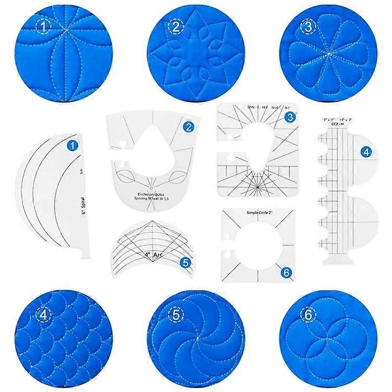 Special-shaped sewing patchwork ruler six-piece sewing ruler template