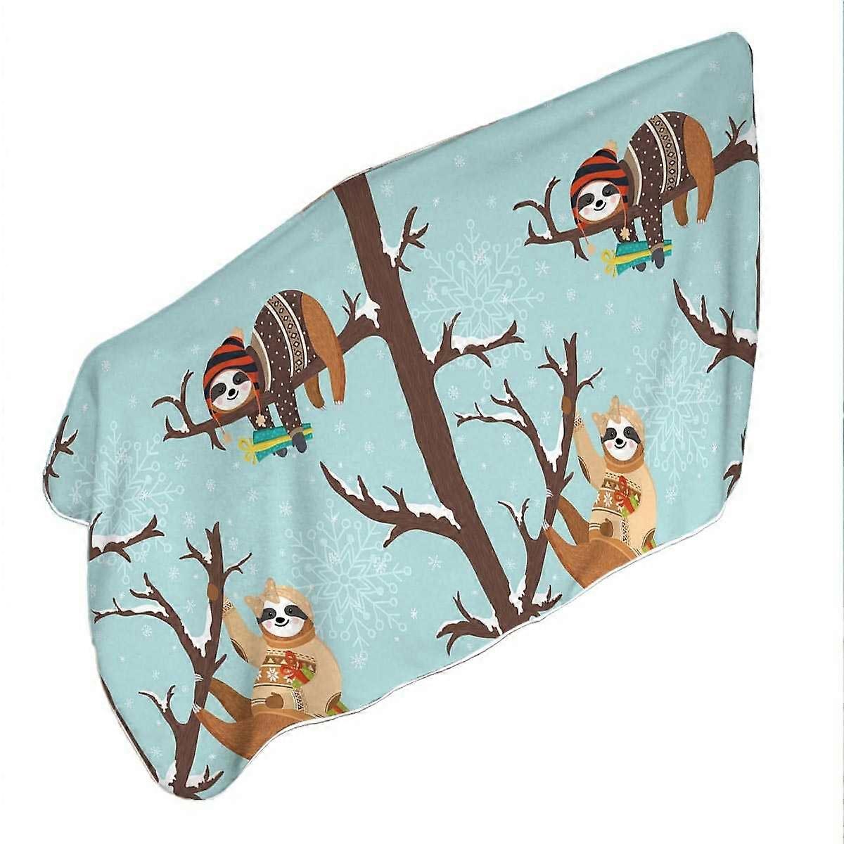 Grappige Winterse Luiaards Microfiber Strandlaken