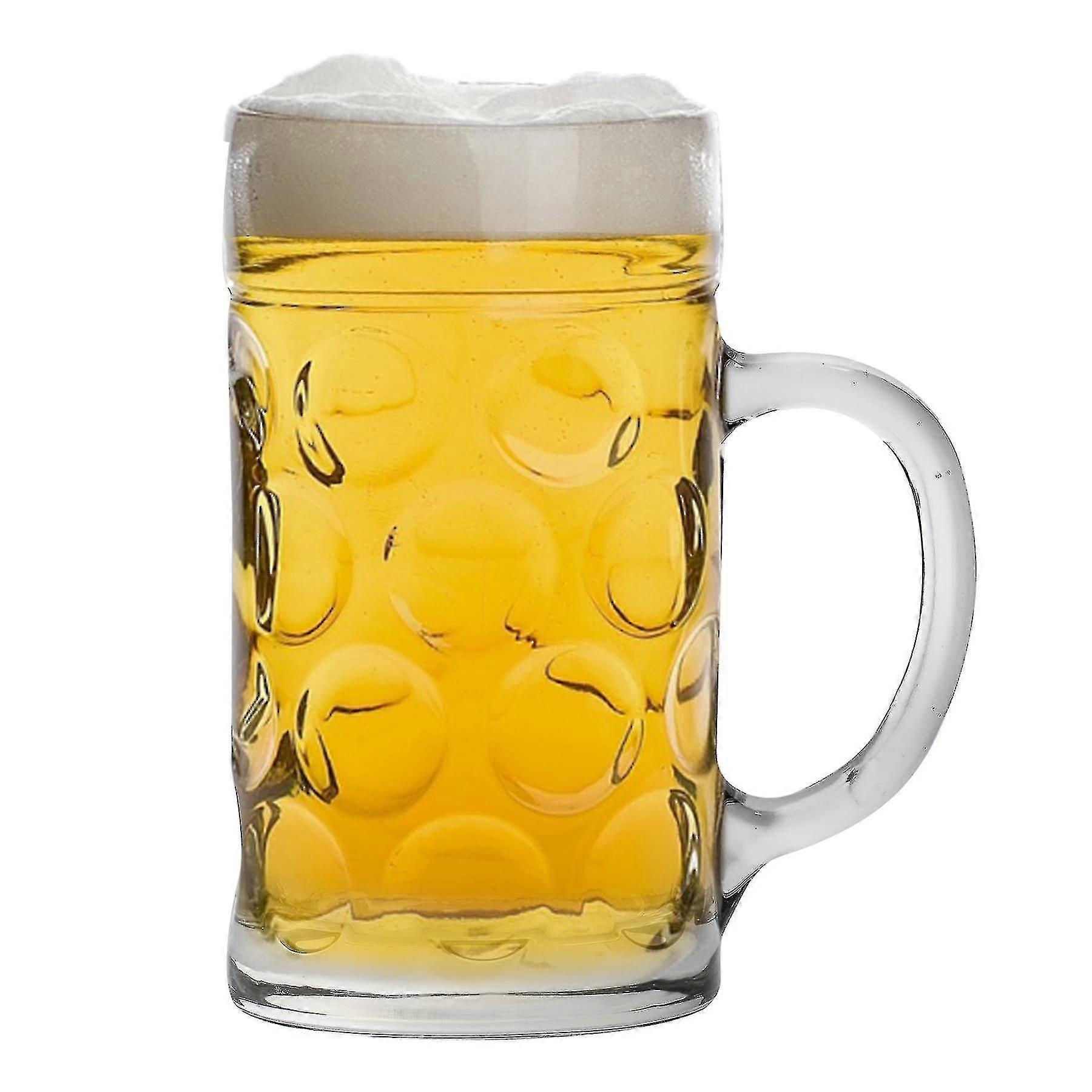 Caneca Stein Cerveja Alemã Rink Drink - Tanque de vidro grande com covinha - 1.3L (2 pints)