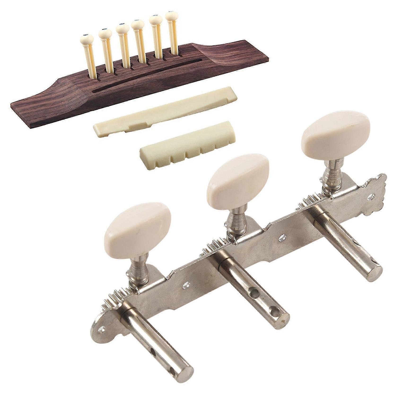 6pcs Bridge Pins/saddle/nut Abalone Dots With 2pcs Acoustic Classic Guitar Set Tuning Pegs Keys Mac