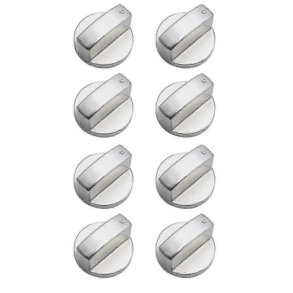 8 Pcs Metal Silver Gas Stove Cooker Knobs Adapter Oven Switch Cooking Surface Control Locks Cookwar