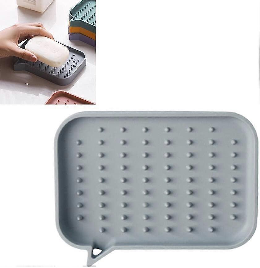 Tizzy Non-slip silicone soap box for bathroom