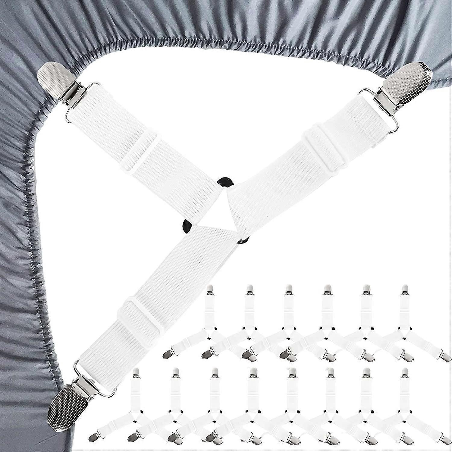 Nirvana 15 Pack Fitted Sheet Strap, Fitted Sheet Tensioner Adjustable Bed Sheet - Triangle Fitted Sheet Tie Down for Bed Sheets, Sofa Cushion, Mattres
