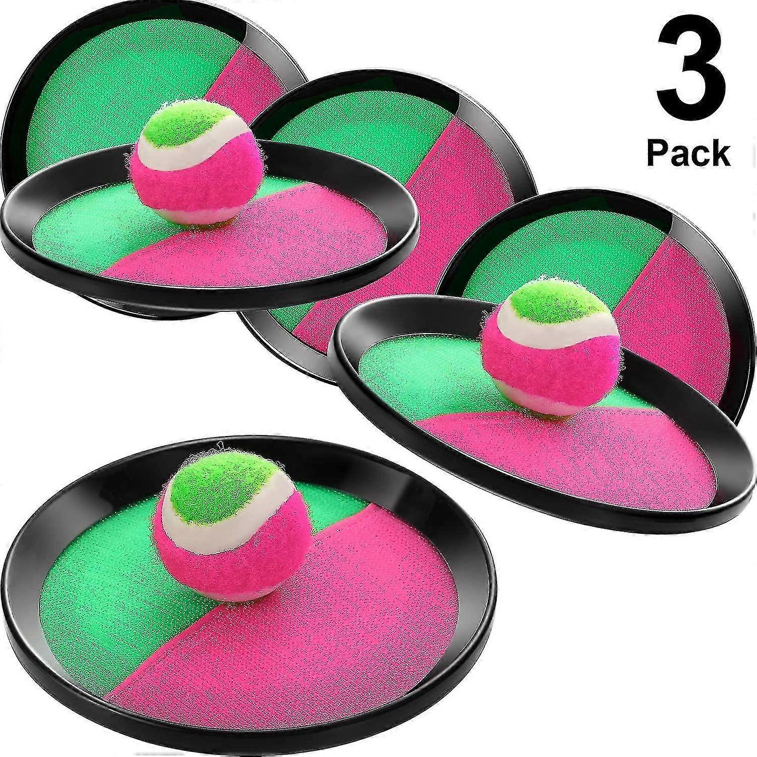 Toss And Catch Balls Game, 3 Set Paddle Toss And Catch Ball, 6 Paddles And 3 Balls, Suitable For Sports, Beach, Birthday Gifts, Novelties, Event And G